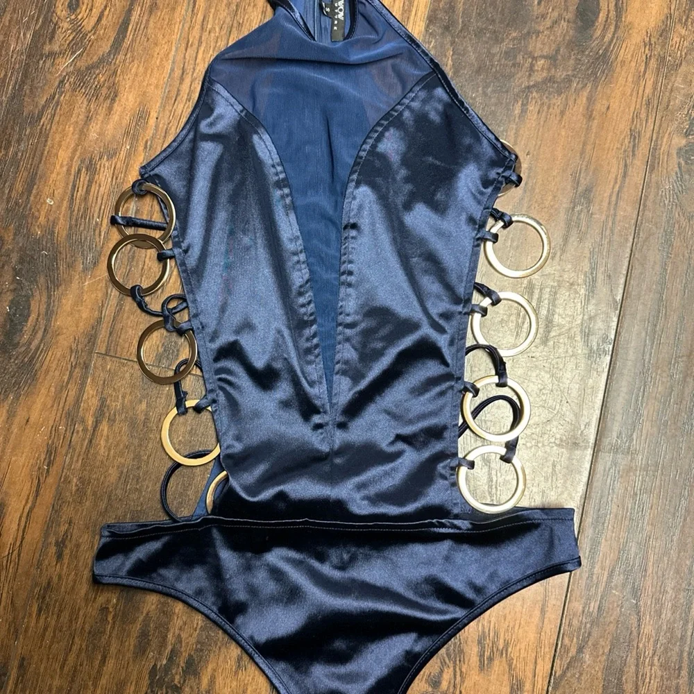 Wow Couture  One Piece Women Small Blue Sexy Swimwear Suit <<<289>>>